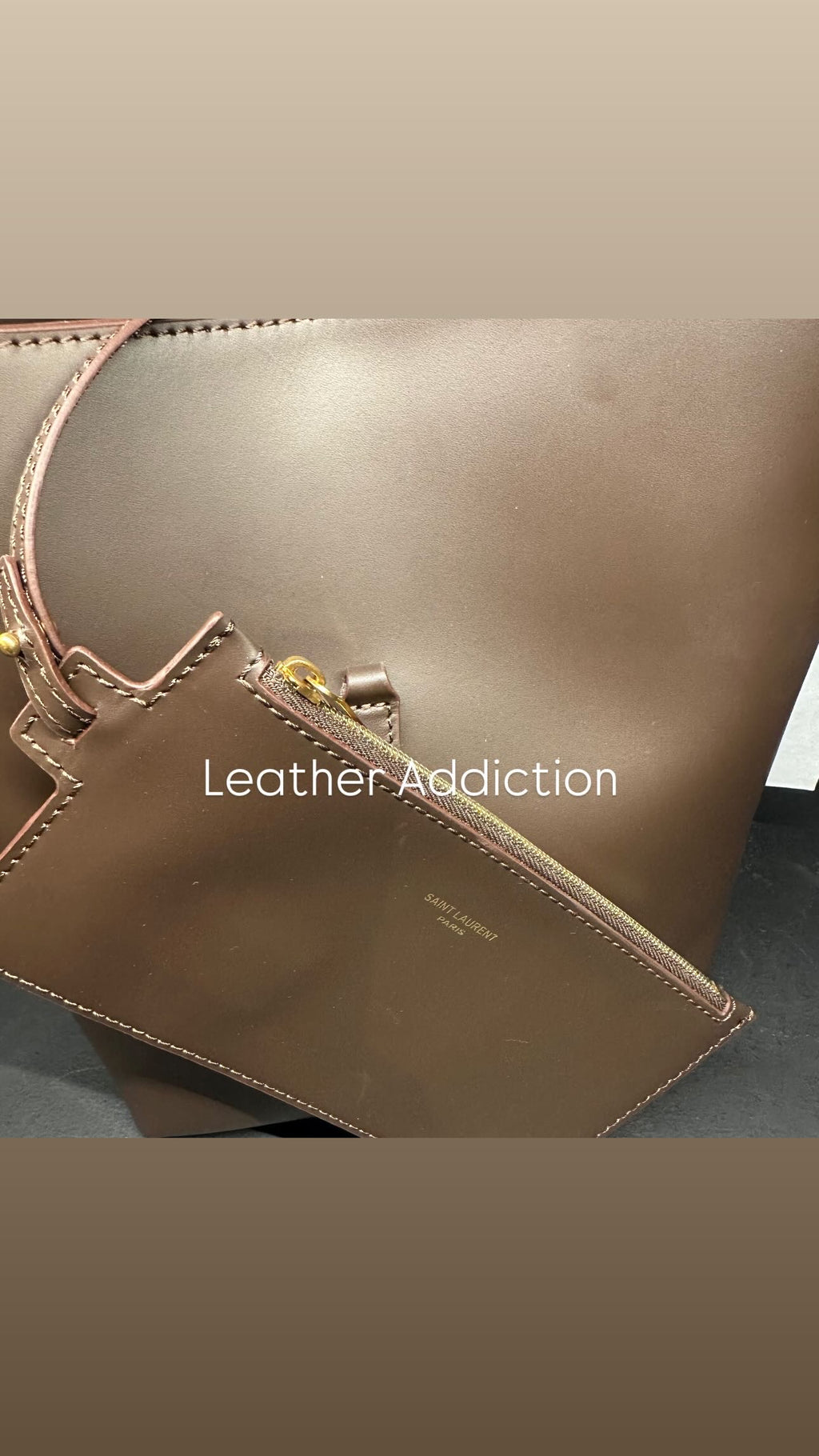 Yves Saint Laurent calfskin leather bucket bag