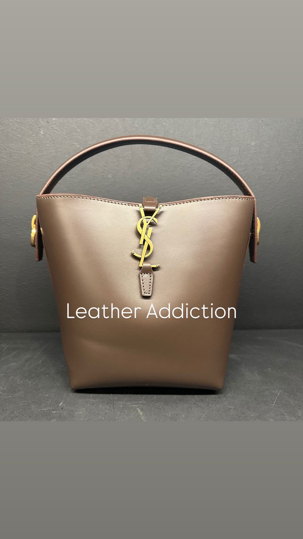 Yves Saint Laurent calfskin leather bucket bag