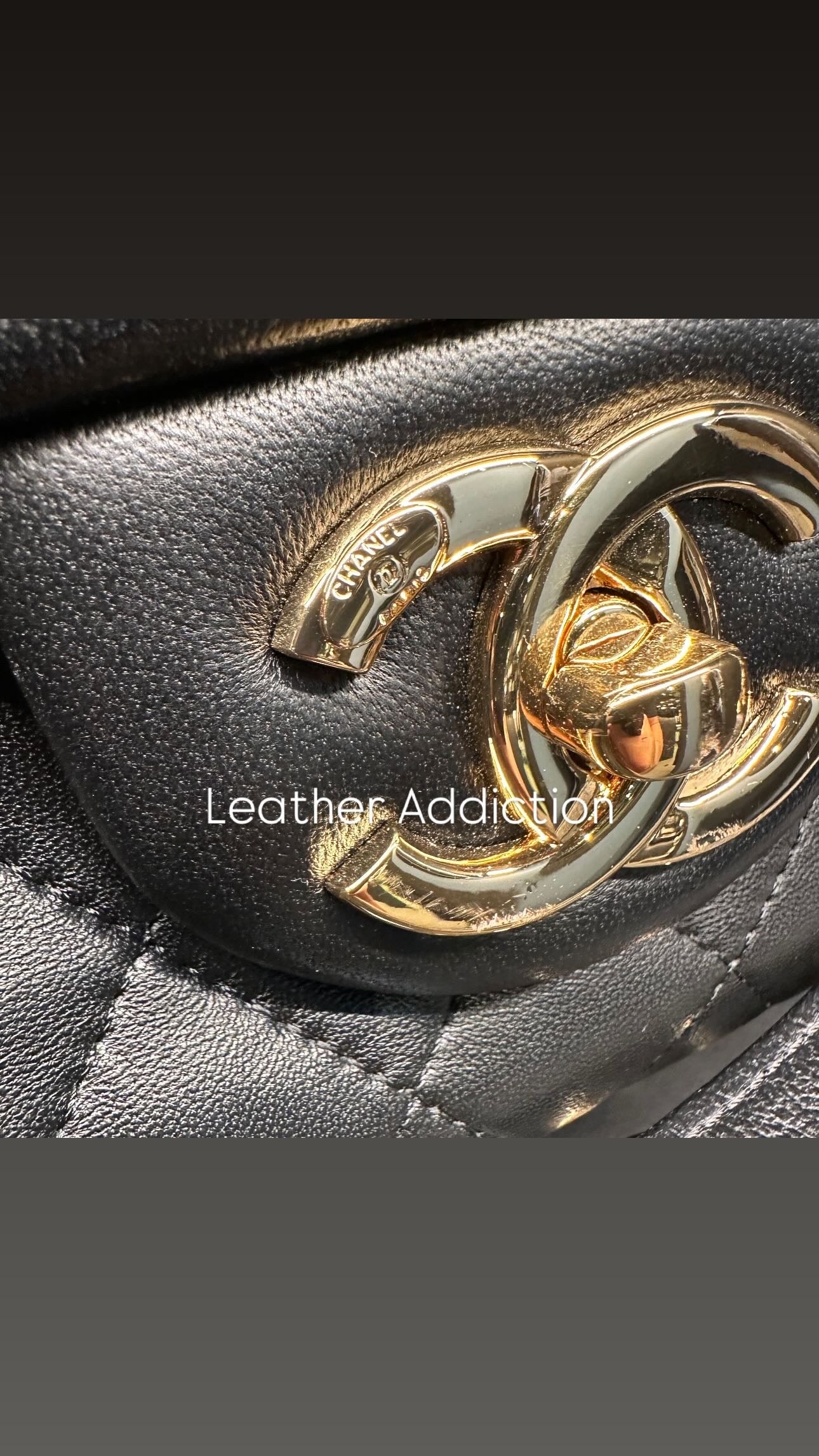 CHANEL Calfskin Travel  Flap Bag Black