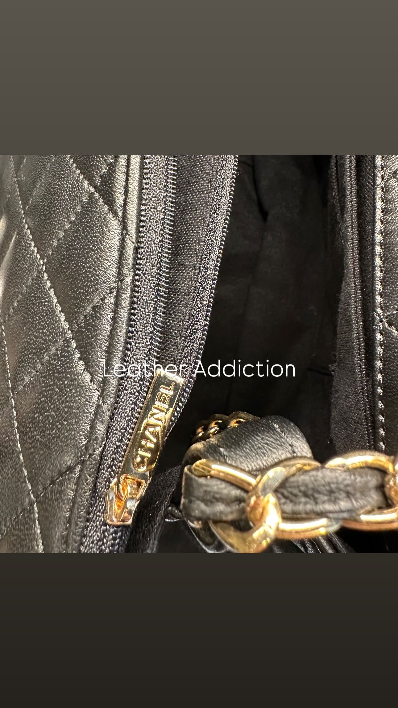 CHANEL Calfskin Travel  Flap Bag Black