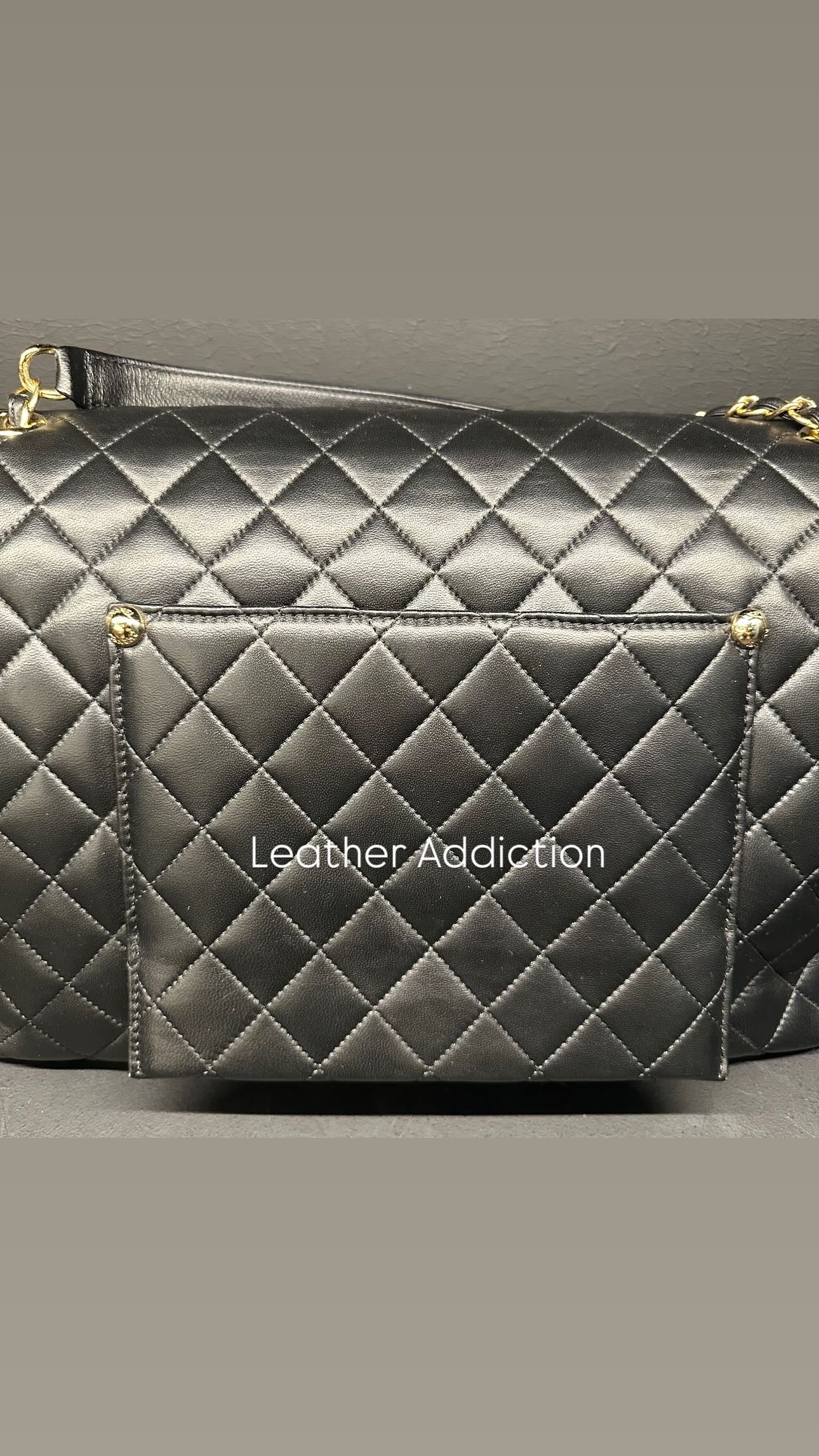 CHANEL Calfskin Travel  Flap Bag Black